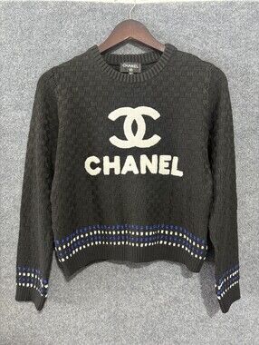 CHANEL Black Crewneck Sweater